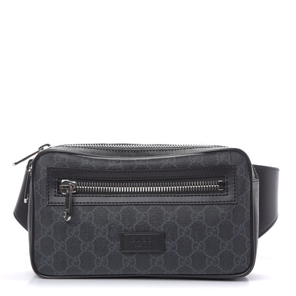 Gucci Soft GG Supreme Monogram Web Belt Bag Black Grey 1 of 10