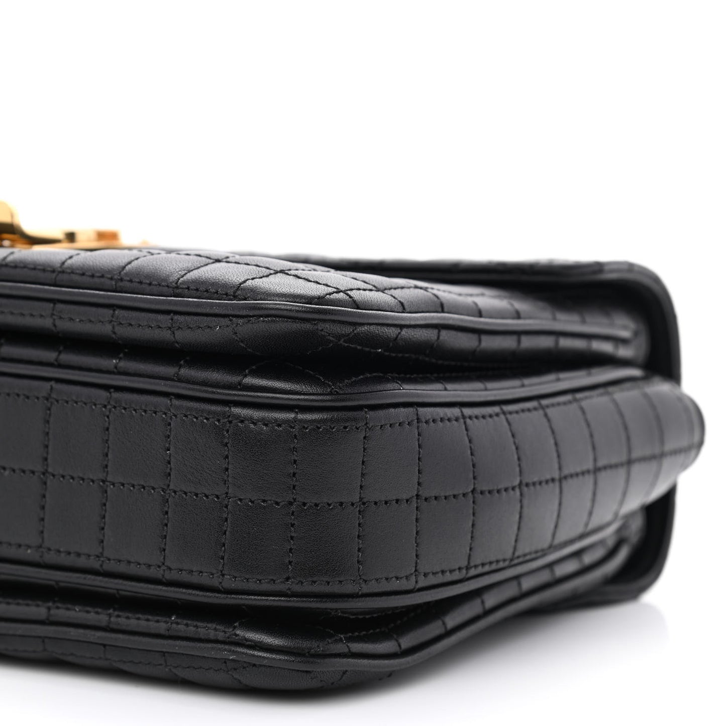 Calfskin Quilted Medium C Bag Black