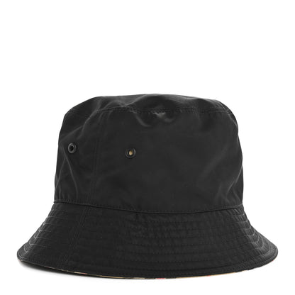 Burberry Cotton Gabardine Vintage Check Reversible Bucket Hat M Black Sand 1 of 14