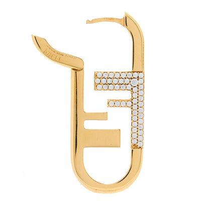 Fendi Metal FF O'Lock Crystal Sinlge Earring Gold 3 of 6