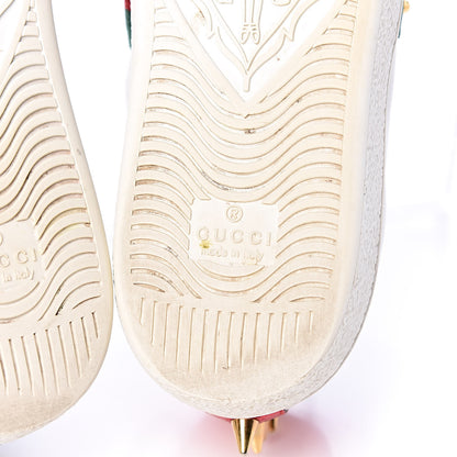 Gucci Calfskin Web Pearl Studded Womens Ace Sneakers 37.5 White 9 of 17