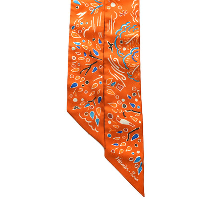 Hermes Silk Isola Di Primavera Twilly Potiron 2 of 4
