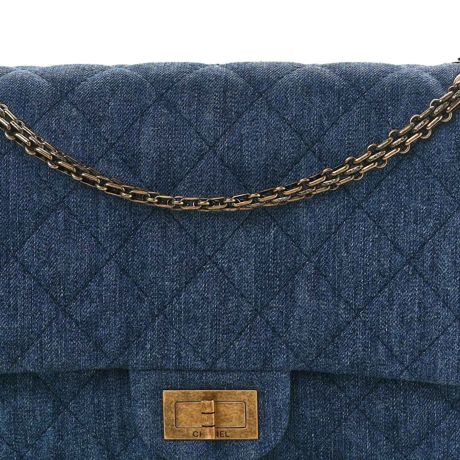 Chanel Denim Quilted 2.55 Reissue 227 Flap Blue 8 of 10