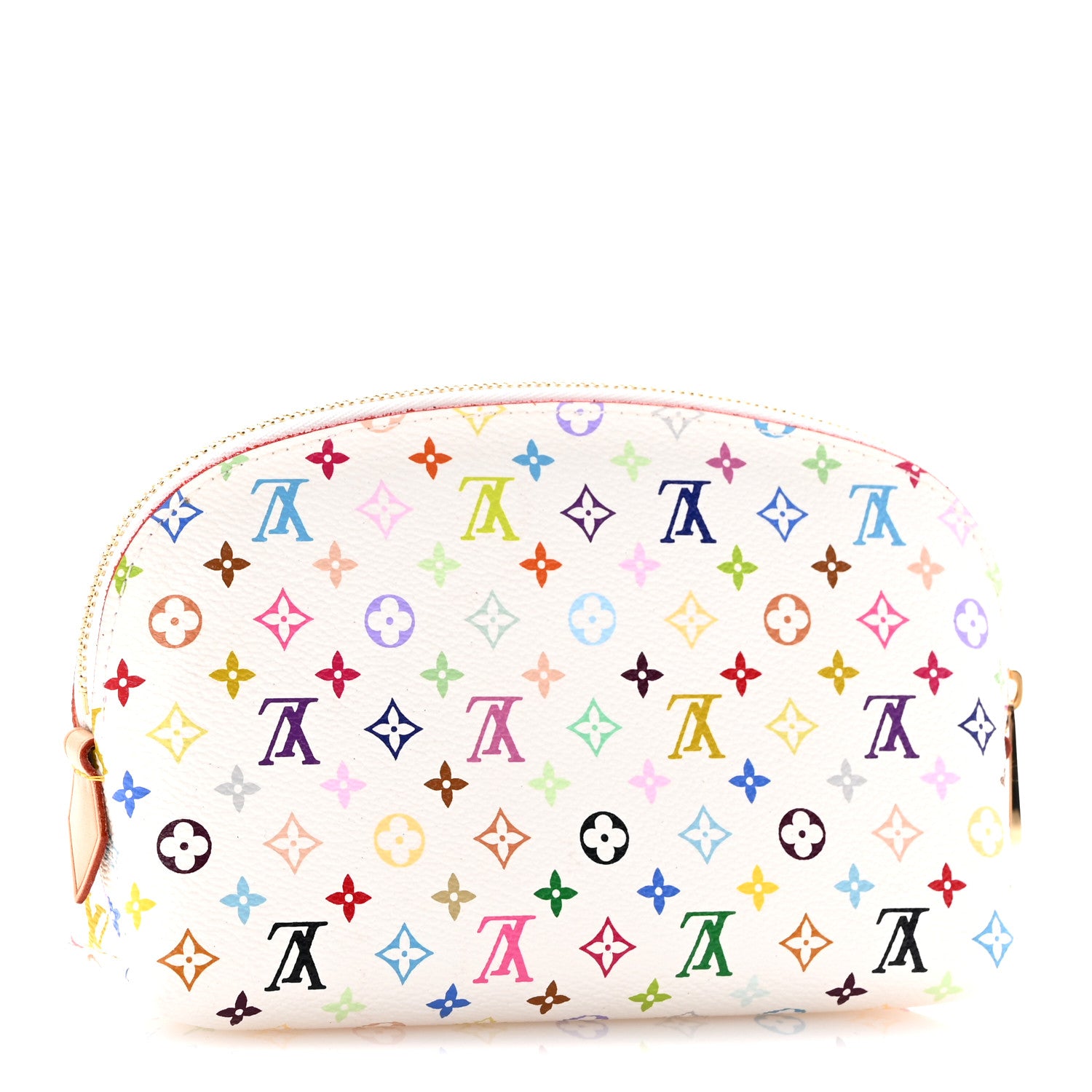 Louis Vuitton Monogram Multicolor Cosmetic Pouch White Litchi 3 of 9
