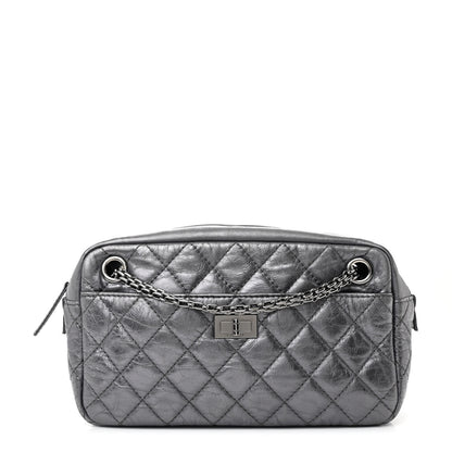 Chanel Metallic Aged Calfskin Quilted Medium Reissue Camera Case Dark Silver 1 of 10