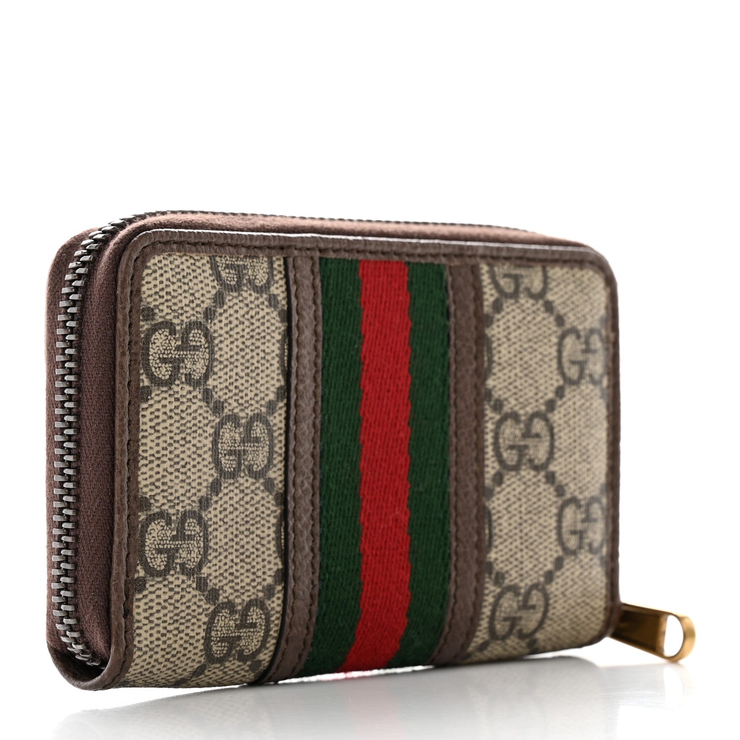 Gucci GG Supreme Web Ophidia Zip Around Card Case Brown 3 of 8