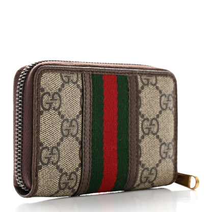 Gucci GG Supreme Web Ophidia Zip Around Card Case Brown 3 of 8