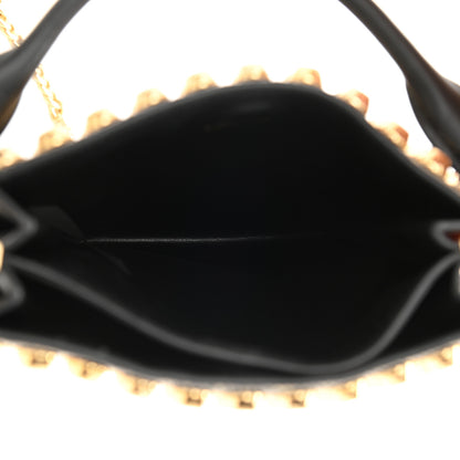 Prada City Calfskin Lucer Studded Small Margit Bag Black Roccia 5 of 8