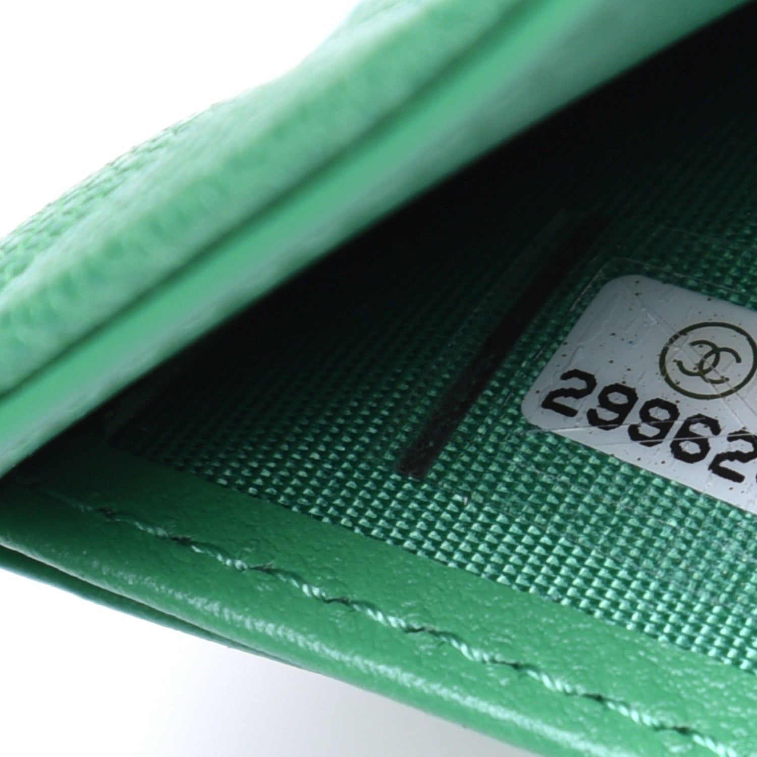 Chanel Caviar Quilted Compact Boy Wallet Green 10 of 12