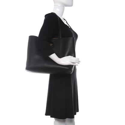 Fendi Vitello Vienna Enamel F is Fendi Shopping Tote Black Taupe 2 of 9