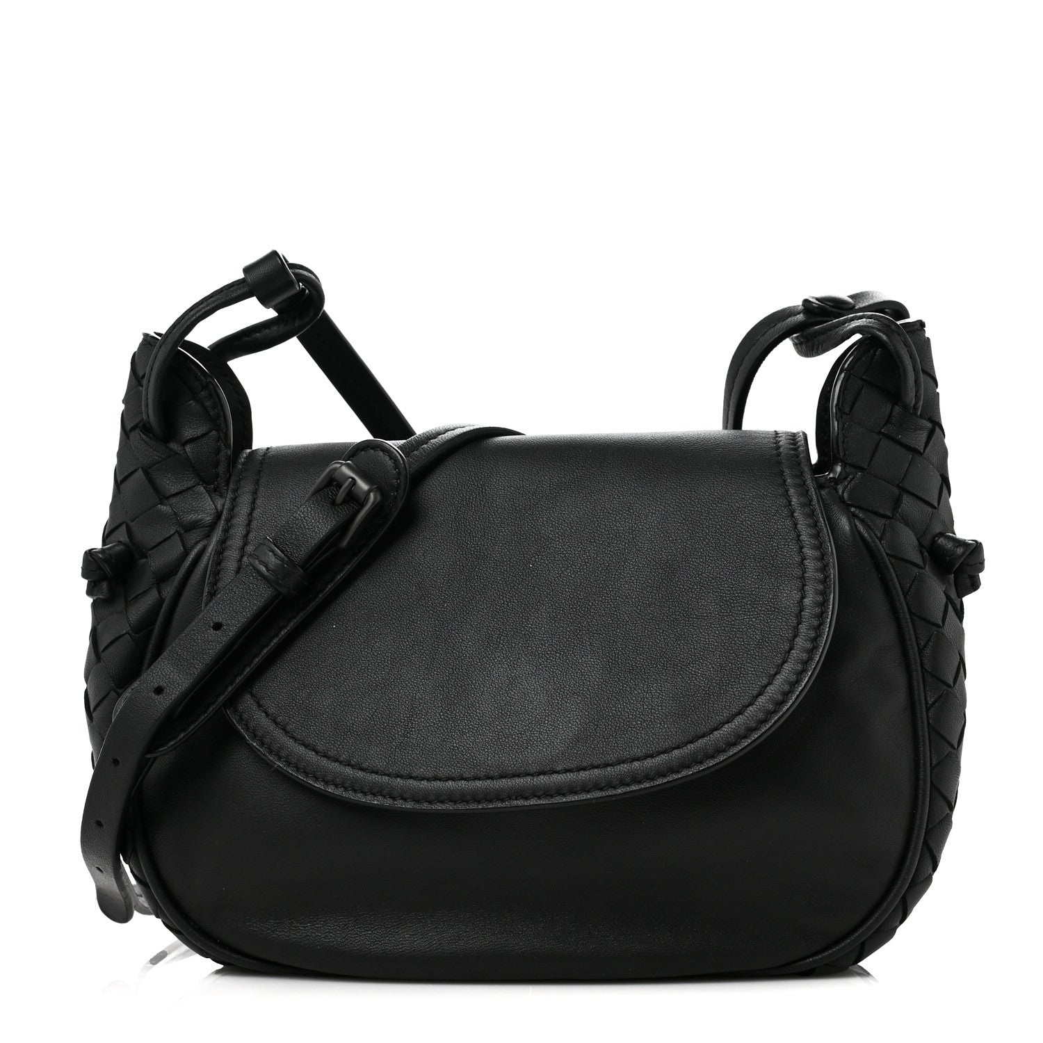 Bottega Veneta Nappa Intrecciato Small Nodini Flap Crossbody Black 1 of 9