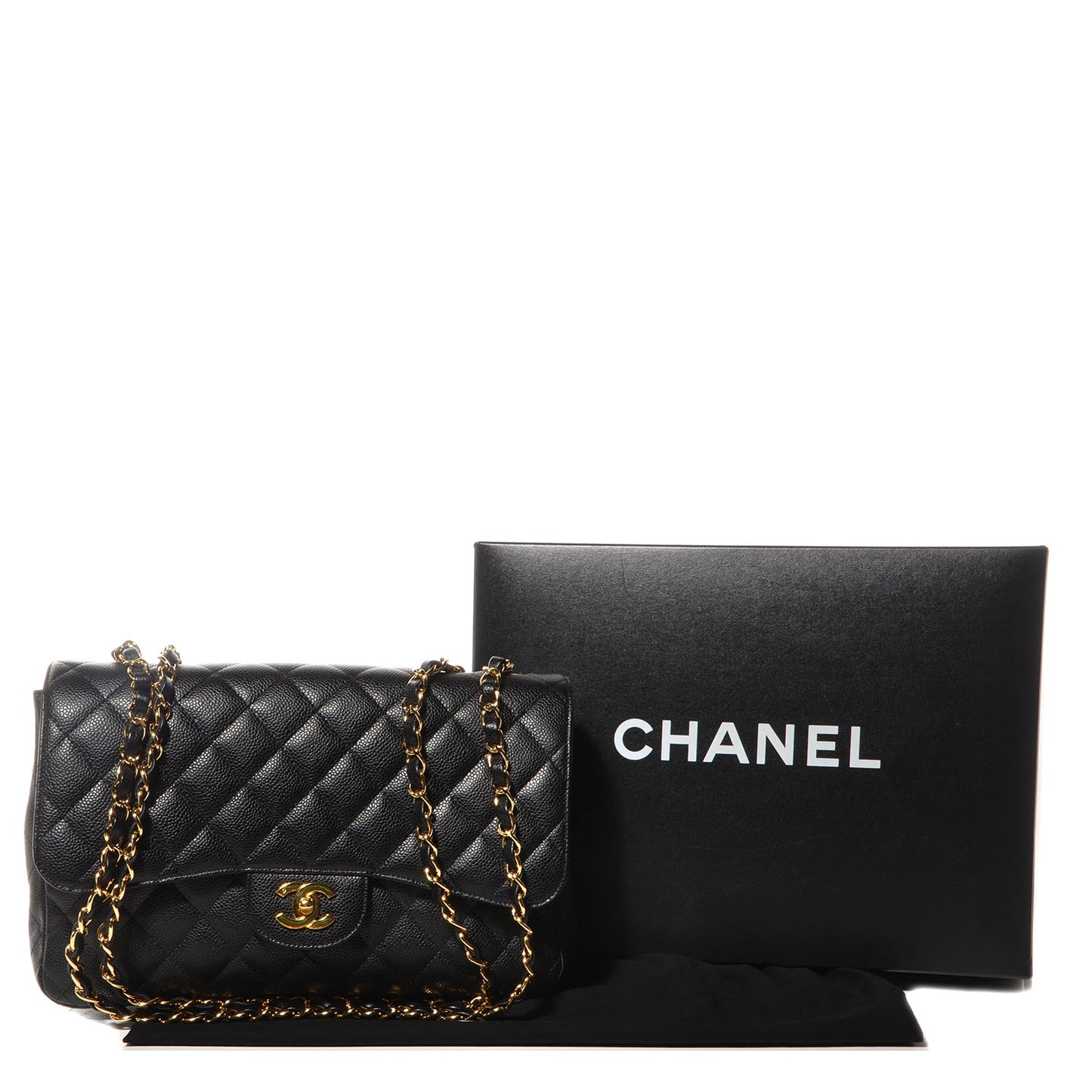 Caviar Jumbo Single Flap Black