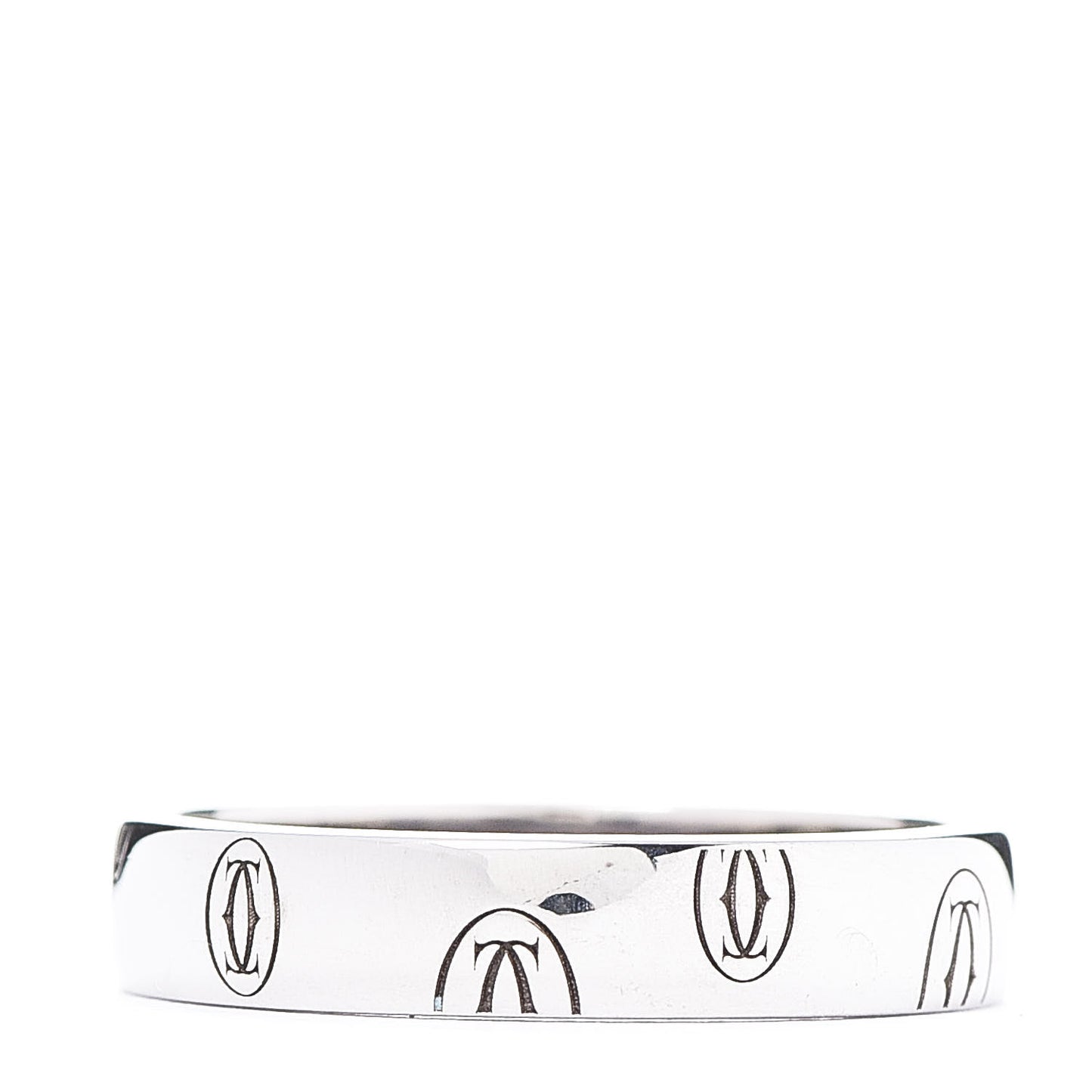 18K White Gold 4mm Happy Birthday Band Ring 54 7