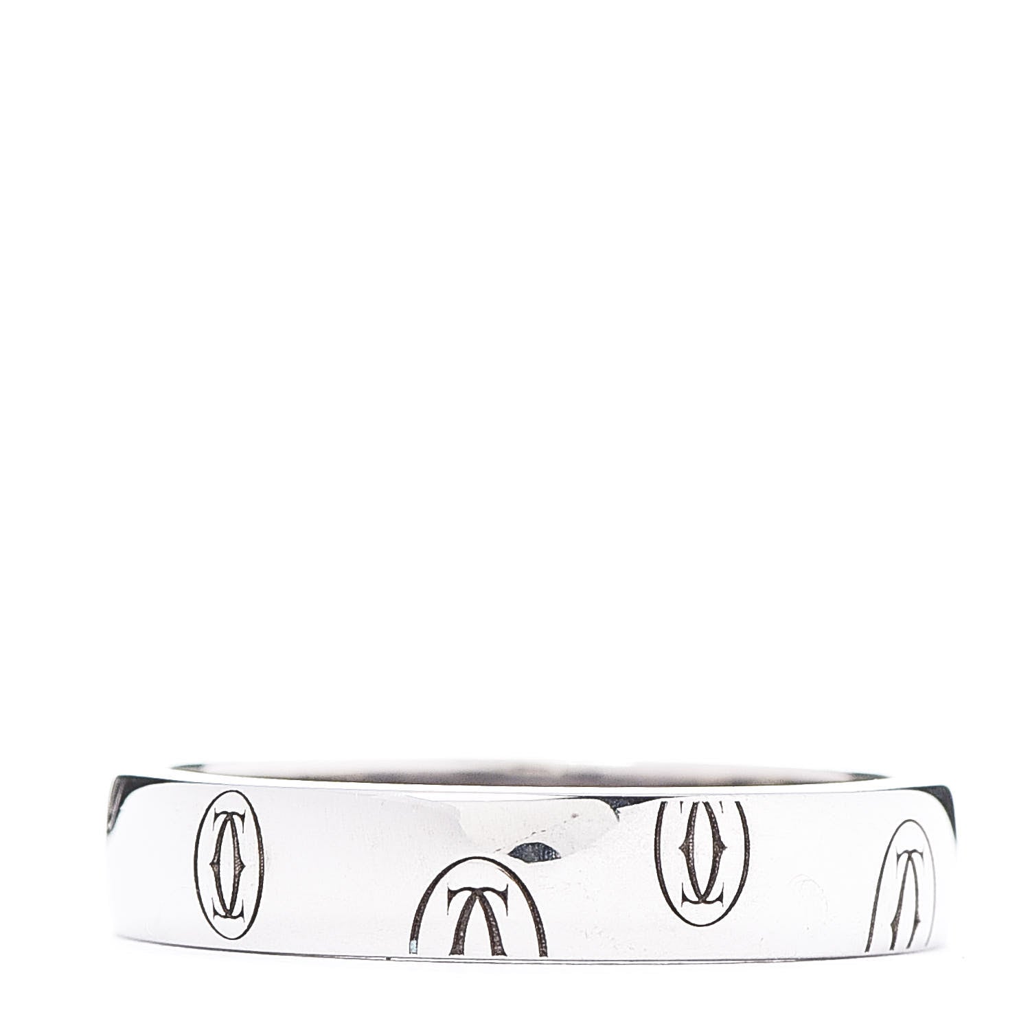 Cartier 18K White Gold 4mm Happy Birthday Band Ring 54 7 3 of 4