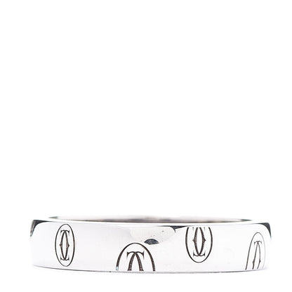 Cartier 18K White Gold 4mm Happy Birthday Band Ring 54 7 3 of 4