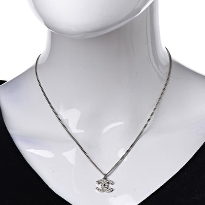 Chanel Crystal Timeless CC Necklace Silver 2 of 5
