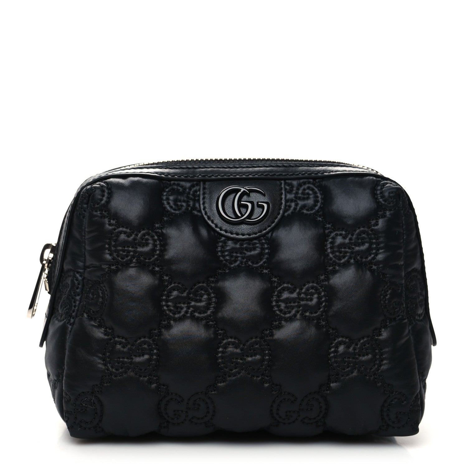 Gucci Nylon Calfskin Enamel GG Matelasse Beauty Case Black 1 of 10