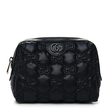 Gucci Nylon Calfskin Enamel GG Matelasse Beauty Case Black 1 of 10