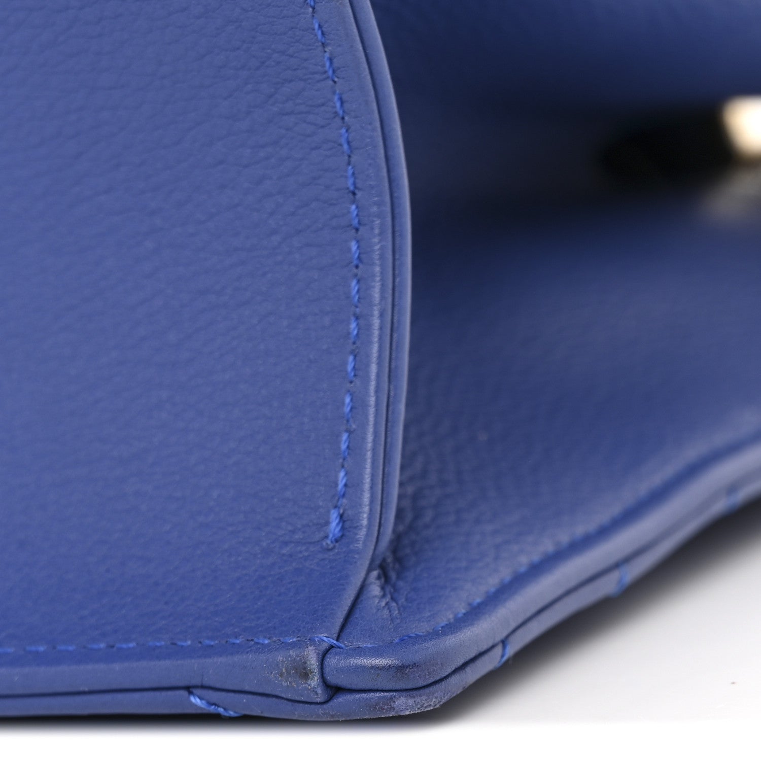 Chanel Calfskin Quilted Chevron Small Single Flap Blue 11 of 13