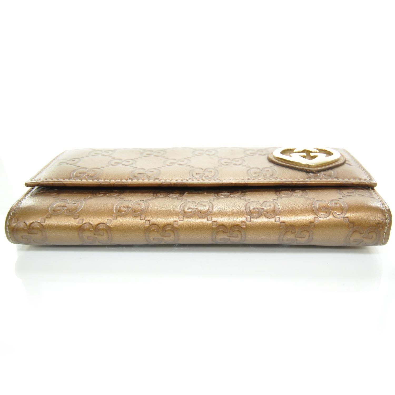 Gucci Guccissima Continental Heart Wallet Bronze 4 of 8