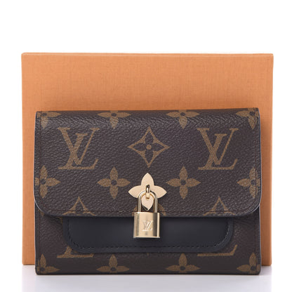 Louis Vuitton Monogram Flower Lock Compact Wallet Black 6 of 6