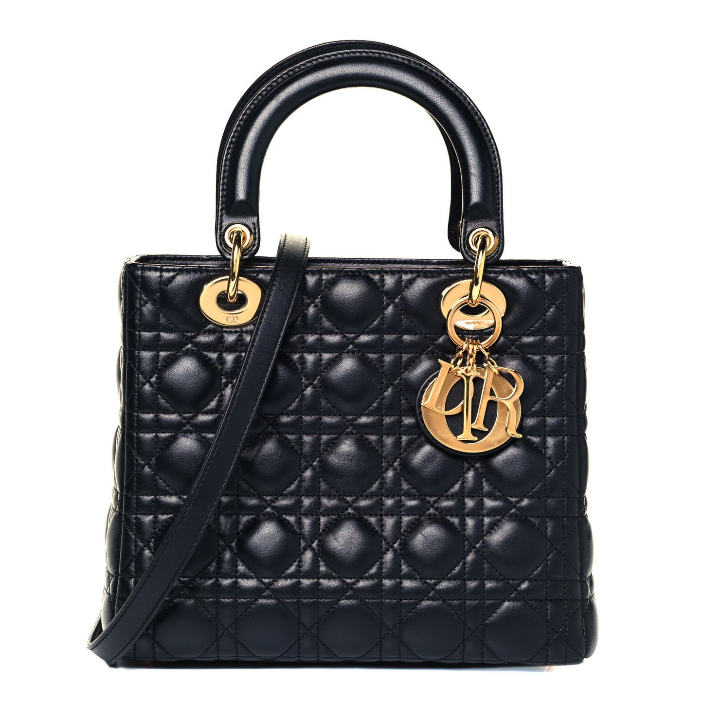 Lambskin Cannage Medium Lady Dior Black
