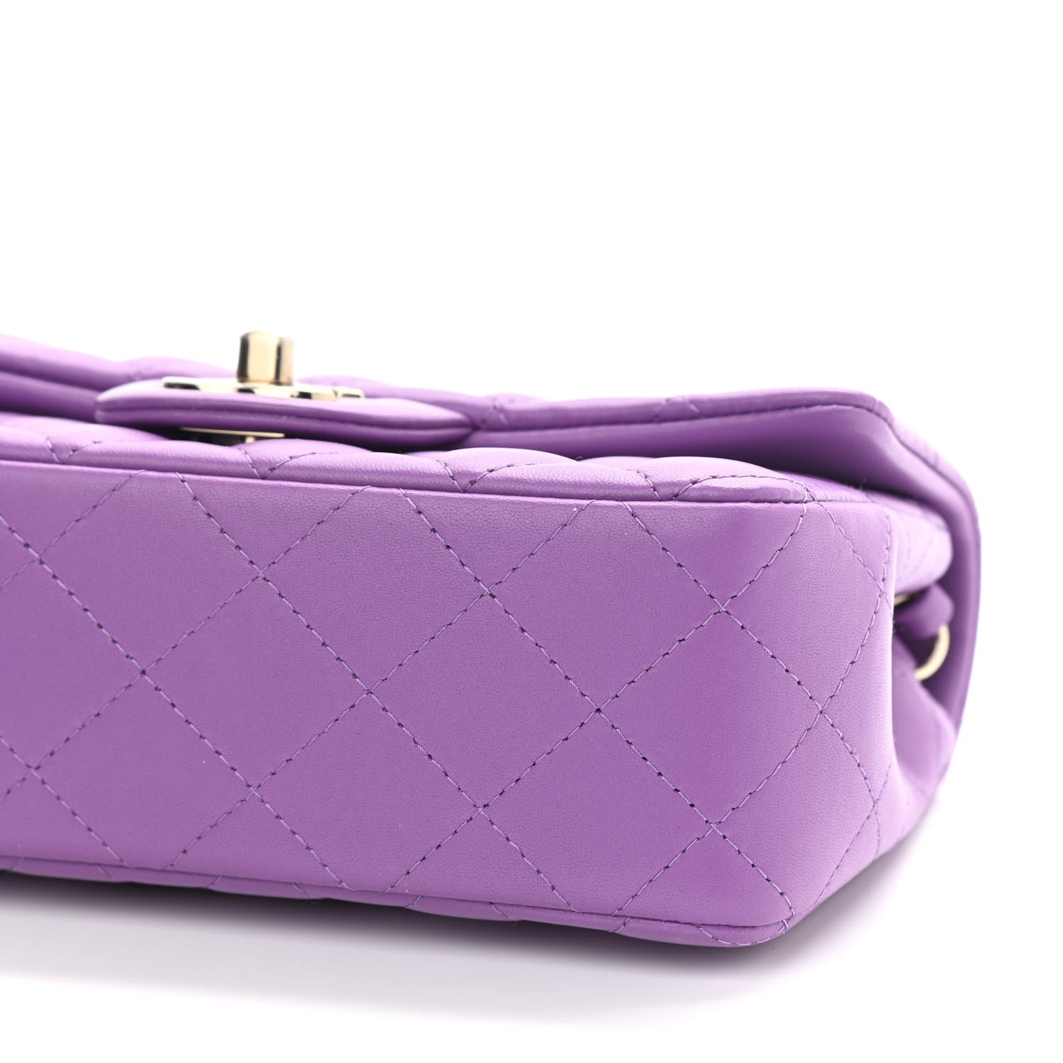 Chanel Lambskin Quilted Mini Rectangular Flap Purple 8 of 8