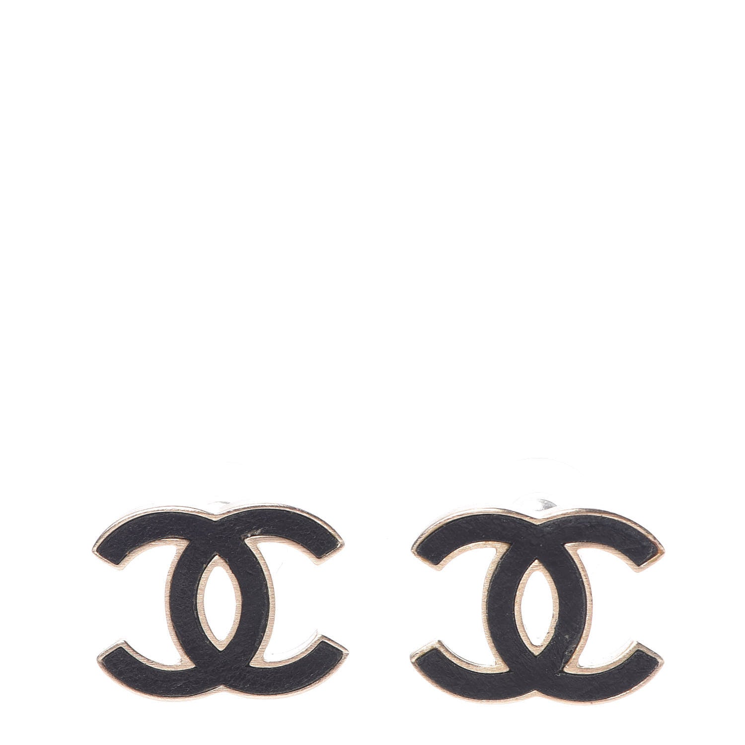 Chanel Lambskin CC Earrings Black 1 of 5