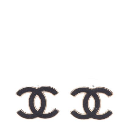 Chanel Lambskin CC Earrings Black 1 of 5