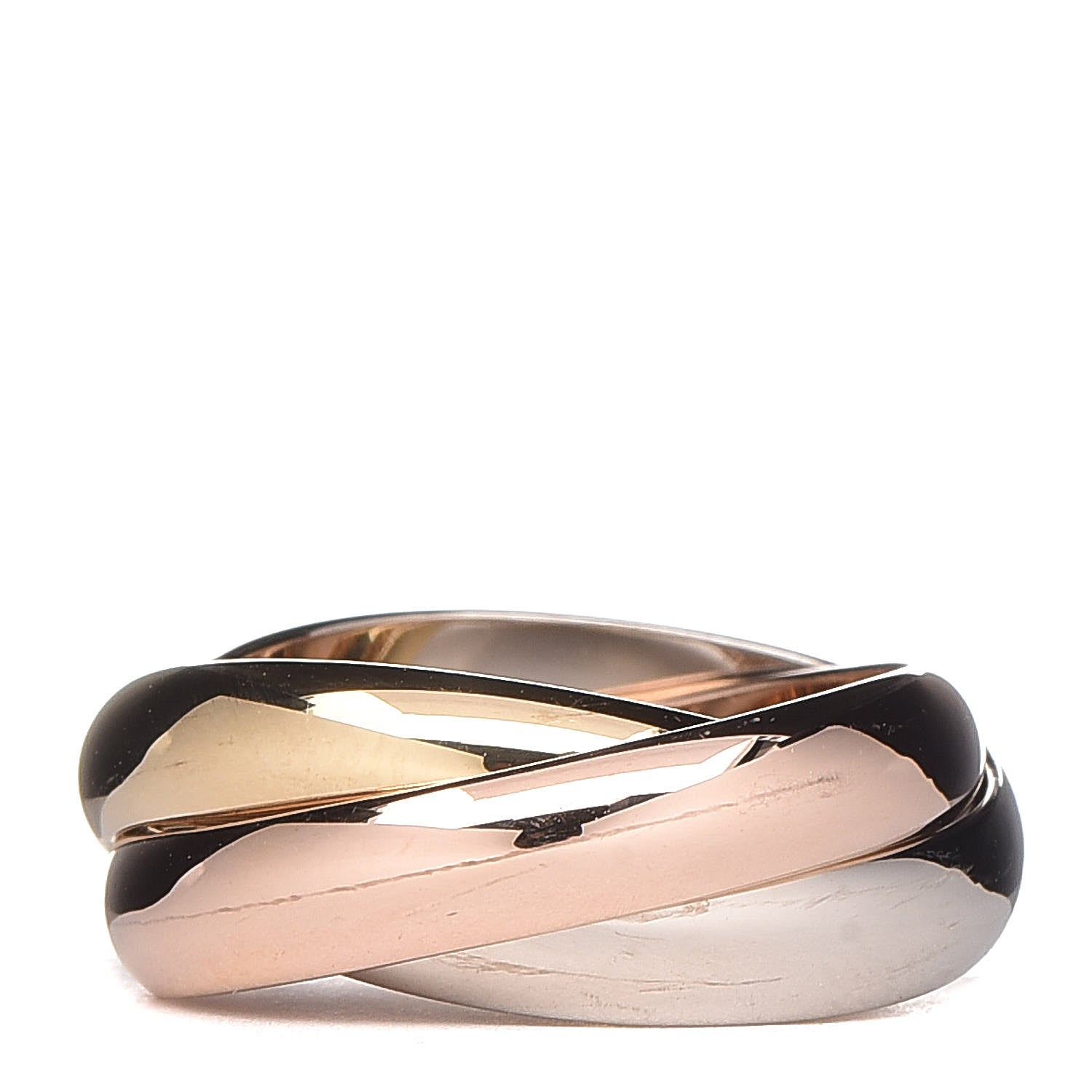 Cartier 18K Pink Yellow White Gold Classic Trinity Ring 51 5.75 1 of 5
