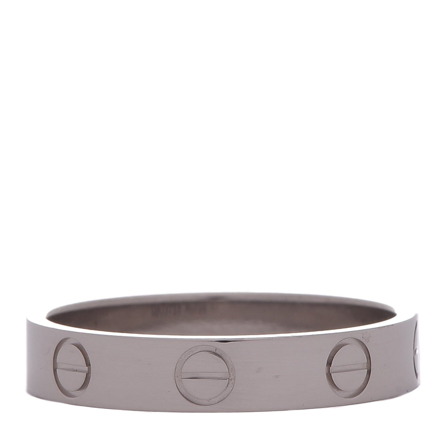 Cartier 18K White Gold 3.5mm LOVE Wedding Band Ring 53 6.25 3 of 5