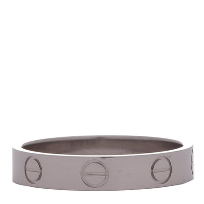 Cartier 18K White Gold 3.5mm LOVE Wedding Band Ring 53 6.25 3 of 5