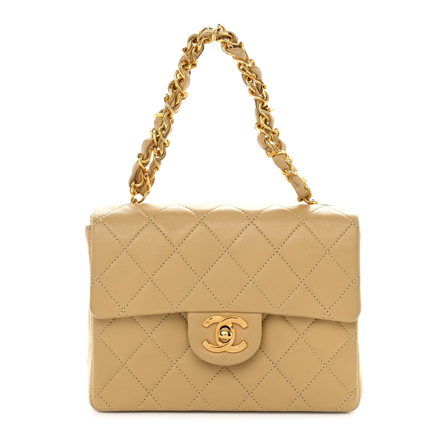 Chanel Lambskin Quilted Mini Square Flap Beige 1 of 11