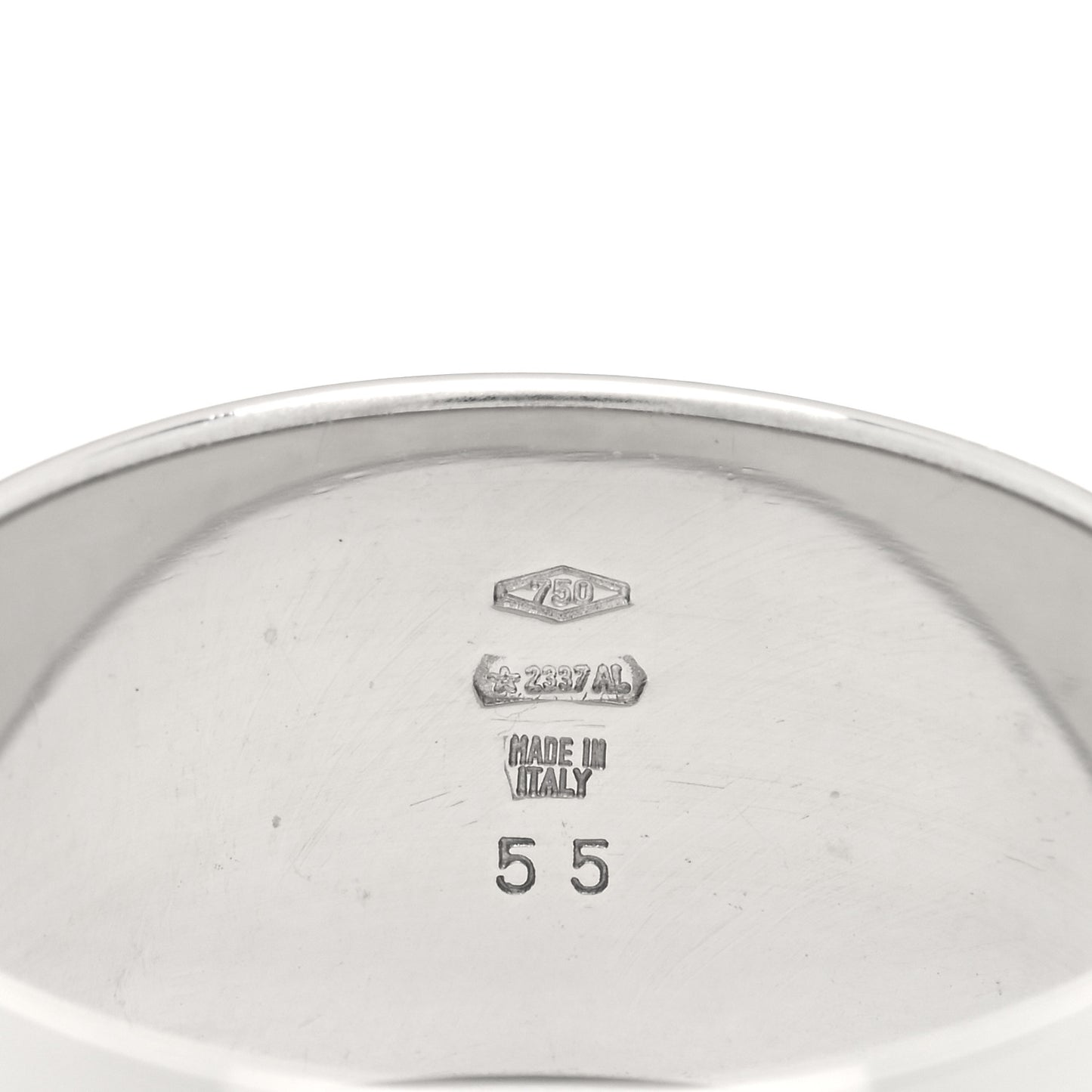 18K White Gold Monologo Band Ring 55 7.25