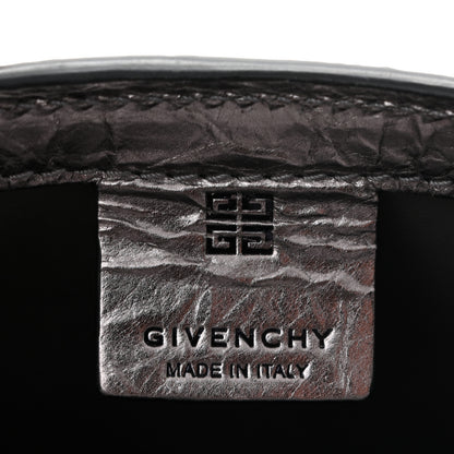 Givenchy Laminated Lambskin Micro Shark Lock Bucket Bag Silvery Grey 6 of 10