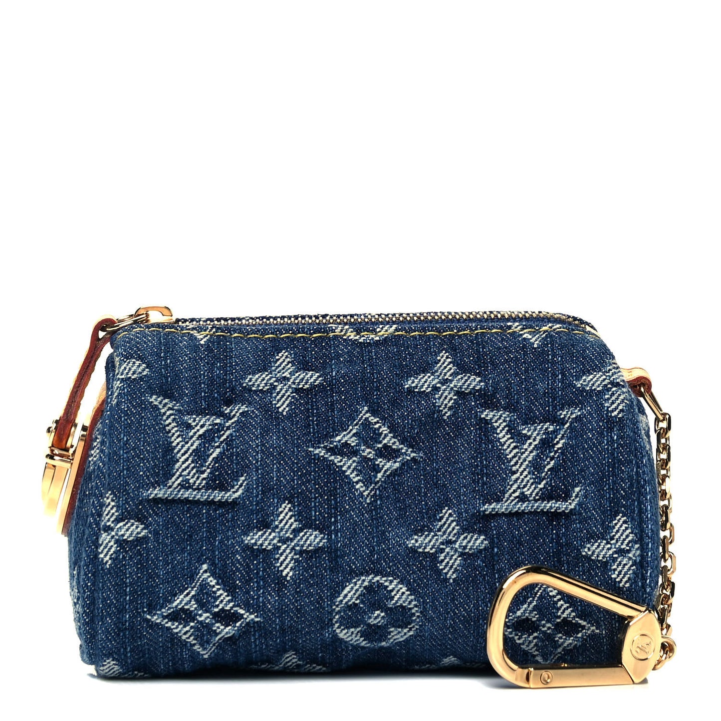 Monogram Denim Pochette Speedy PM Key Holder Blue