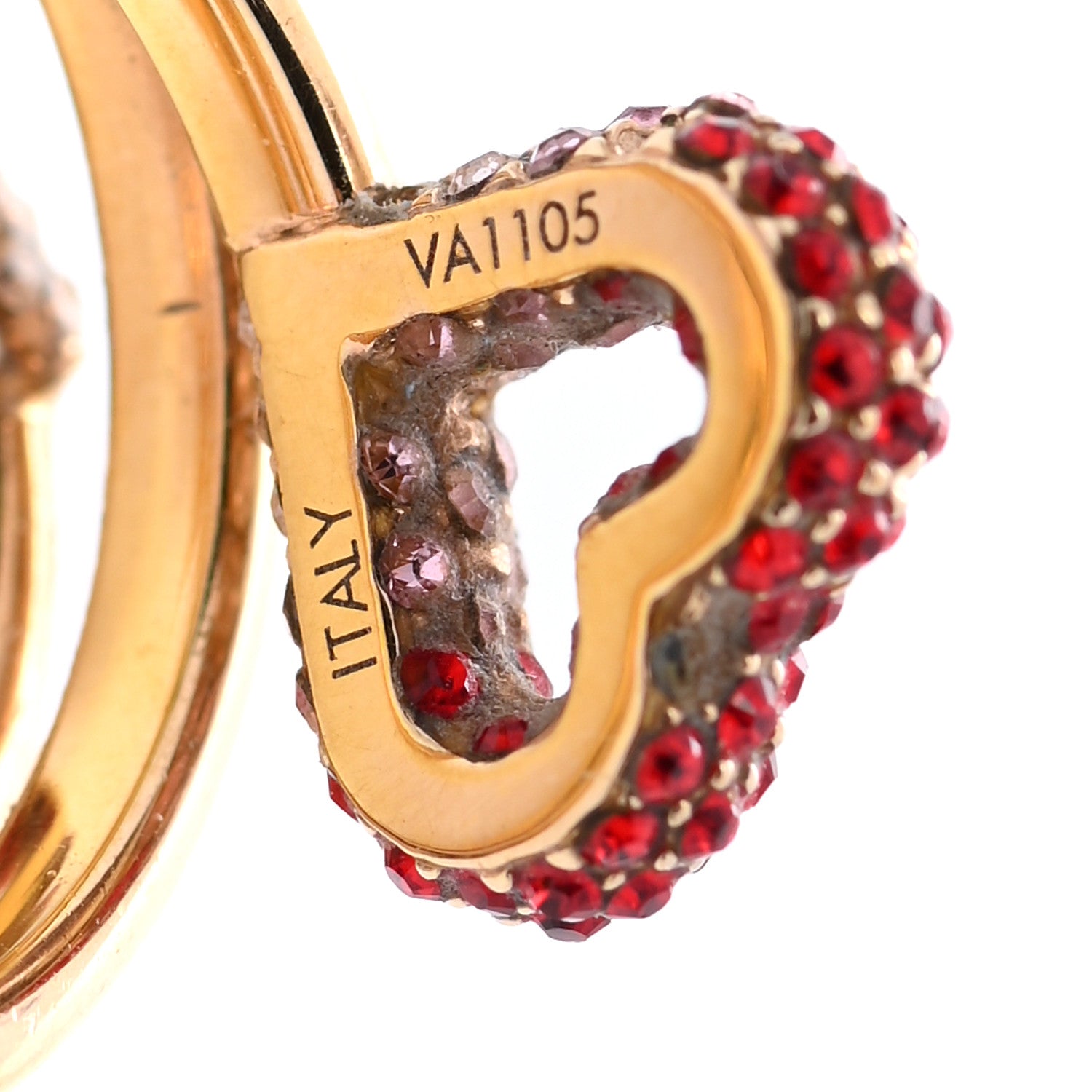 Louis Vuitton Swarovski LV and V Heart Strass Ring M Rose Gold 4 of 5