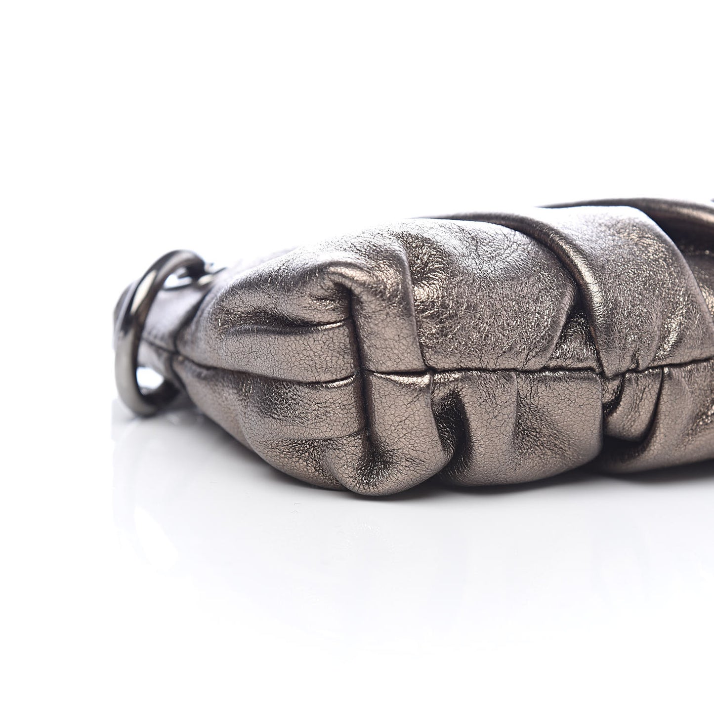Metallic Calfskin Bamboo Tassel Clutch Gold
