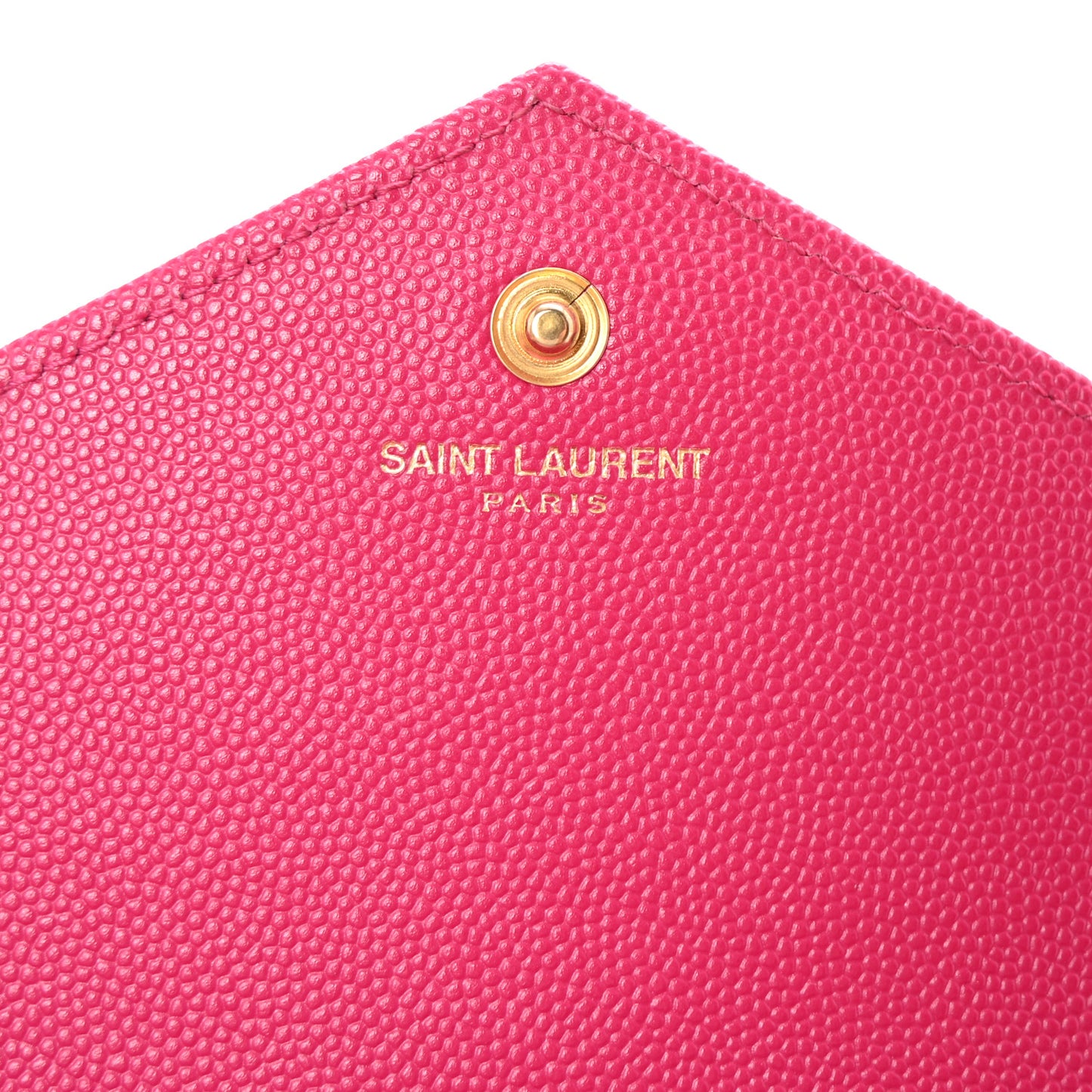 Grain De Poudre Matelasse Chevron Monogram Chain Wallet Lipstick Fuchsia