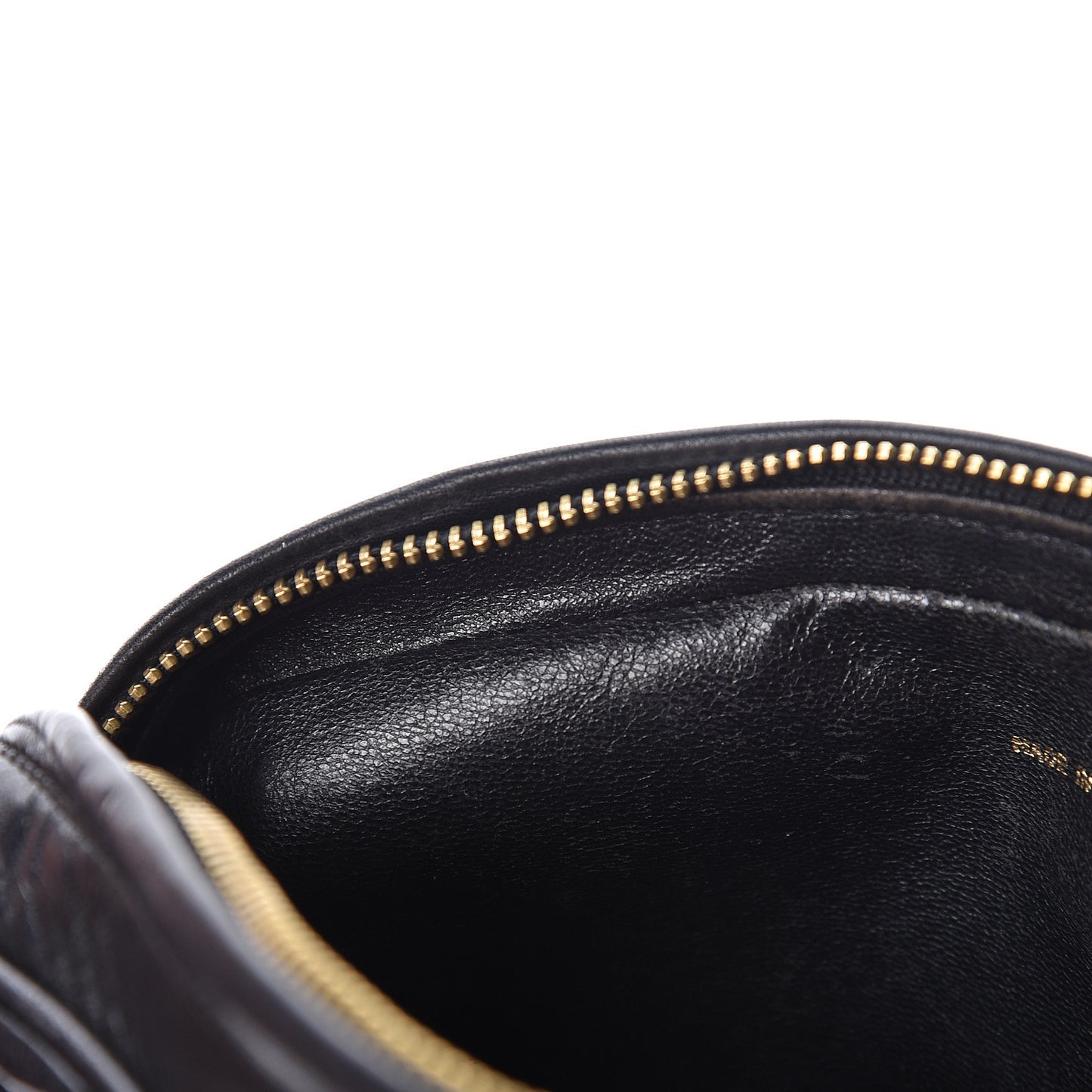 Lambskin Chevron Quilted Tassel Camera Case Black