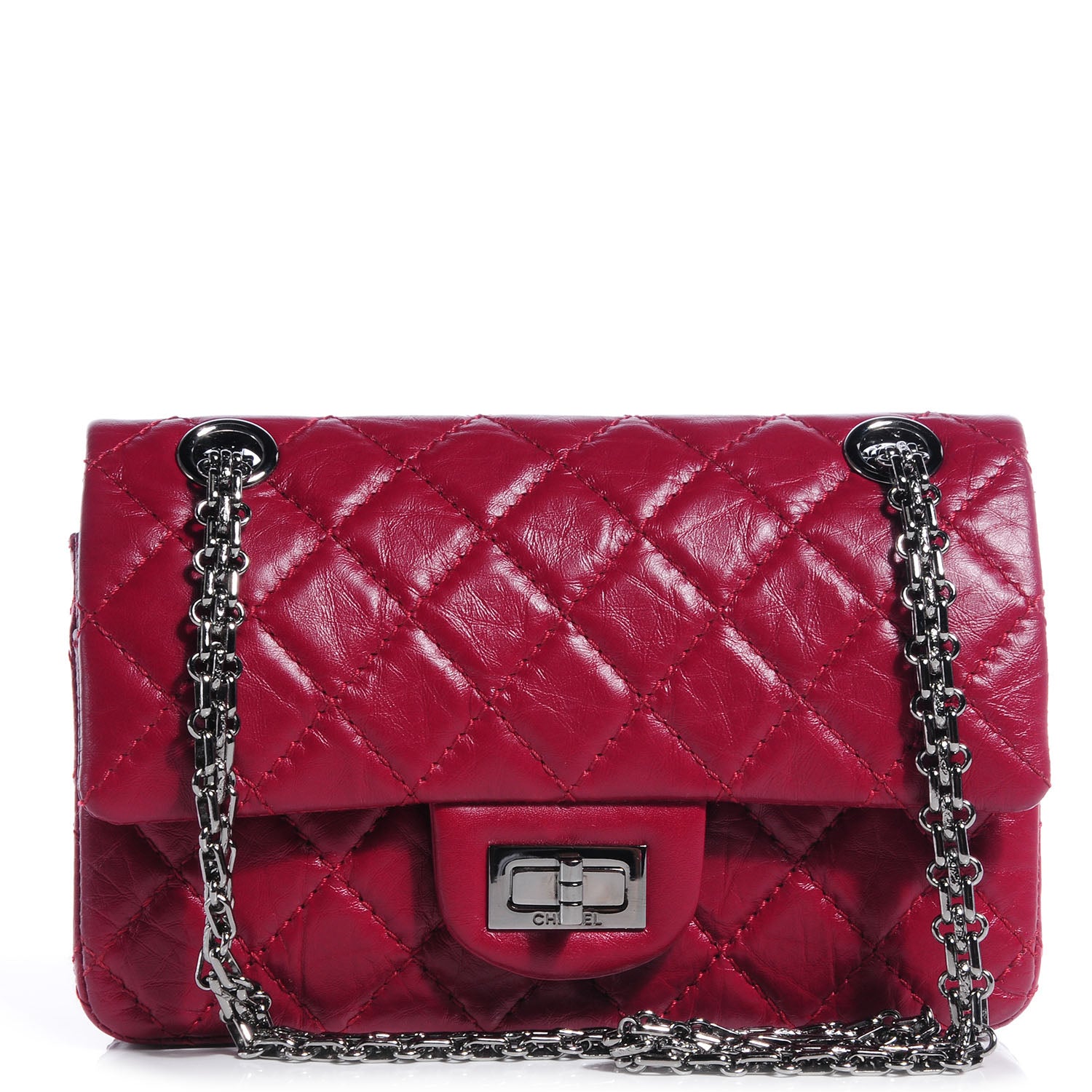 Chanel Aged Calfskin Quilted 2.55 Reissue 224 Flap Red 1 of 9