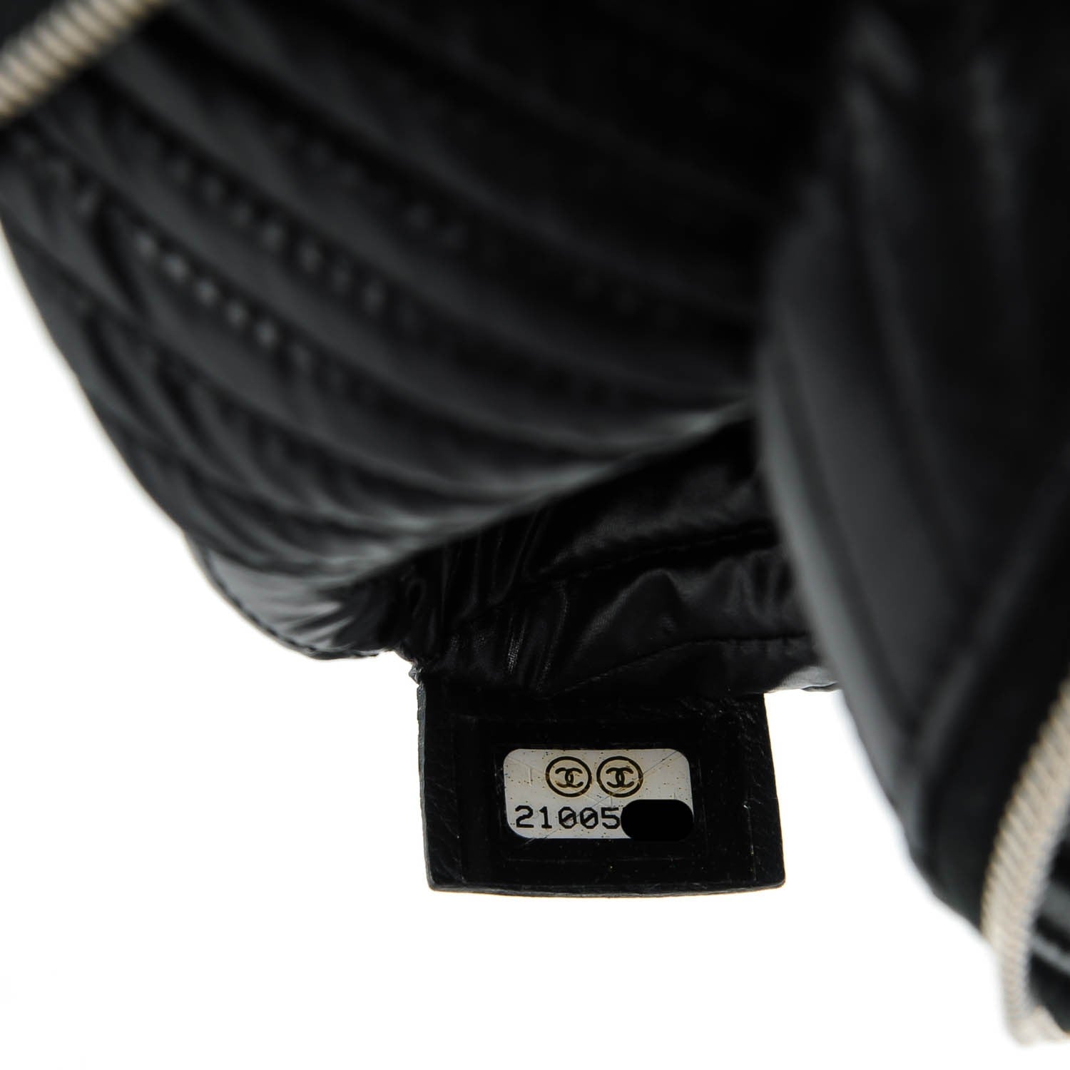 Chanel Calfskin Chevron Large Boy Cosmetic Case Black 7 of 7