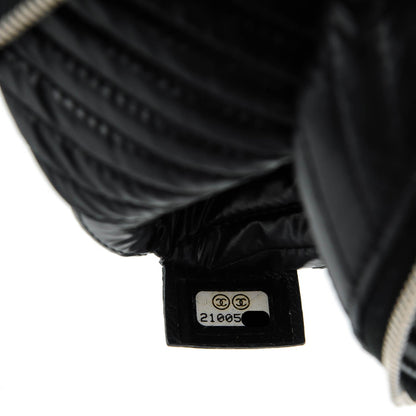 Chanel Calfskin Chevron Large Boy Cosmetic Case Black 7 of 7