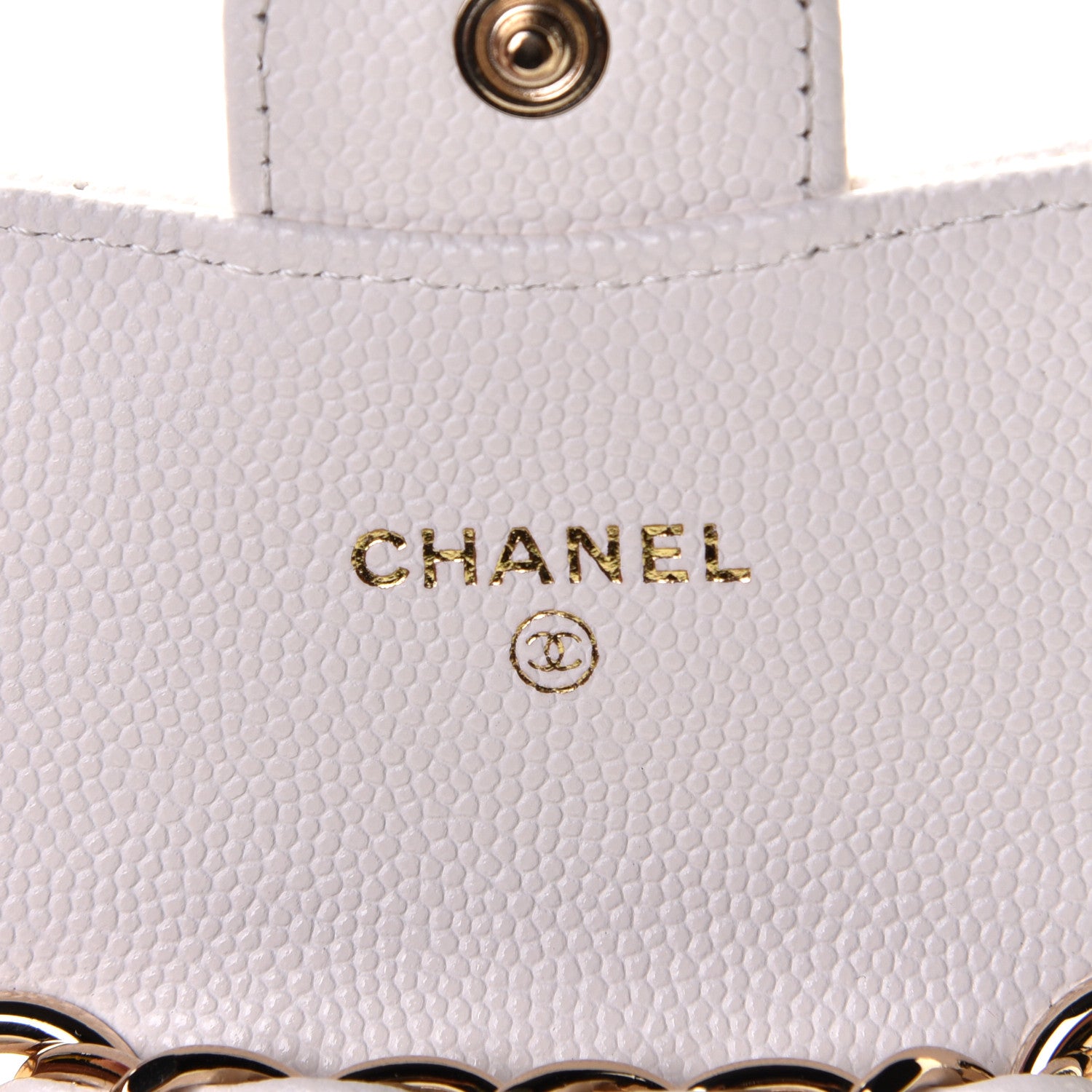 Chanel Caviar Quilted Mini Chain Belt Bag White 8 of 9