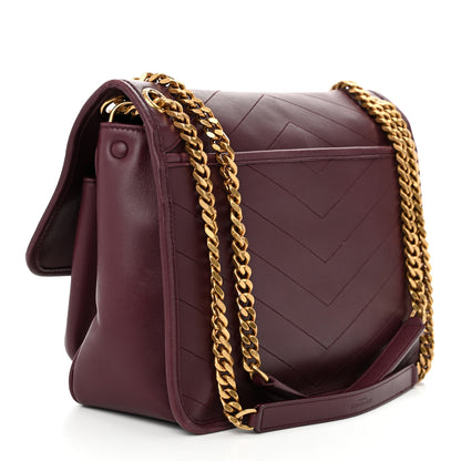 Saint Laurent Lambskin Matelasse Monogram Medium Niki Chain Satchel Rouge Legion 3 of 11