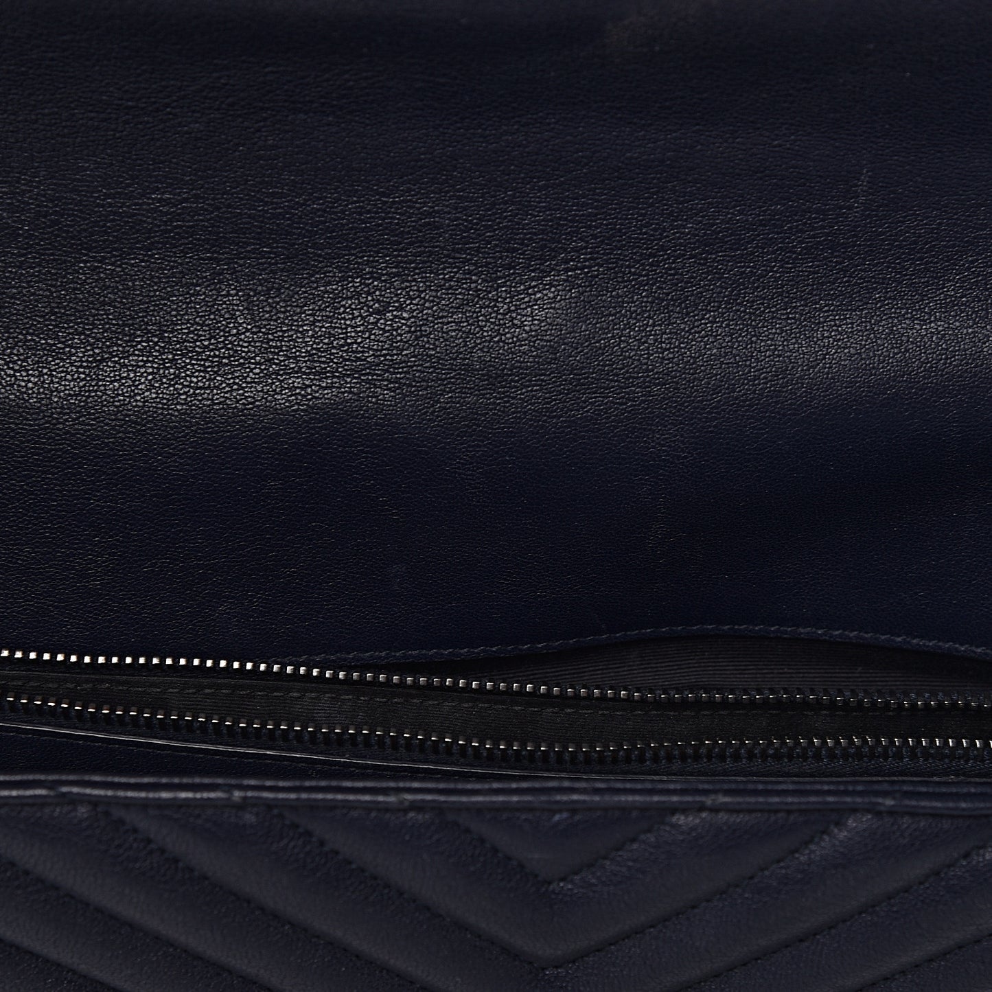 Sheepskin Matelasse Chevron Monogram Large College Satchel Deep Marine