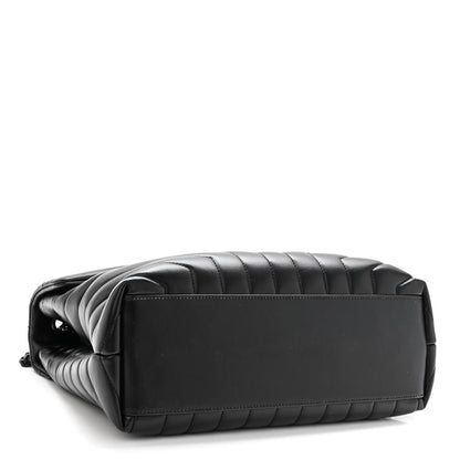 Saint Laurent Calfskin Y Quilted Monogram Monochrome Medium Loulou Chain Satchel Black 4 of 10