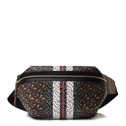 Burberry E-Canvas Monogram Stripe Medium Sonny Bum Bag Bridle Brown 1 of 13