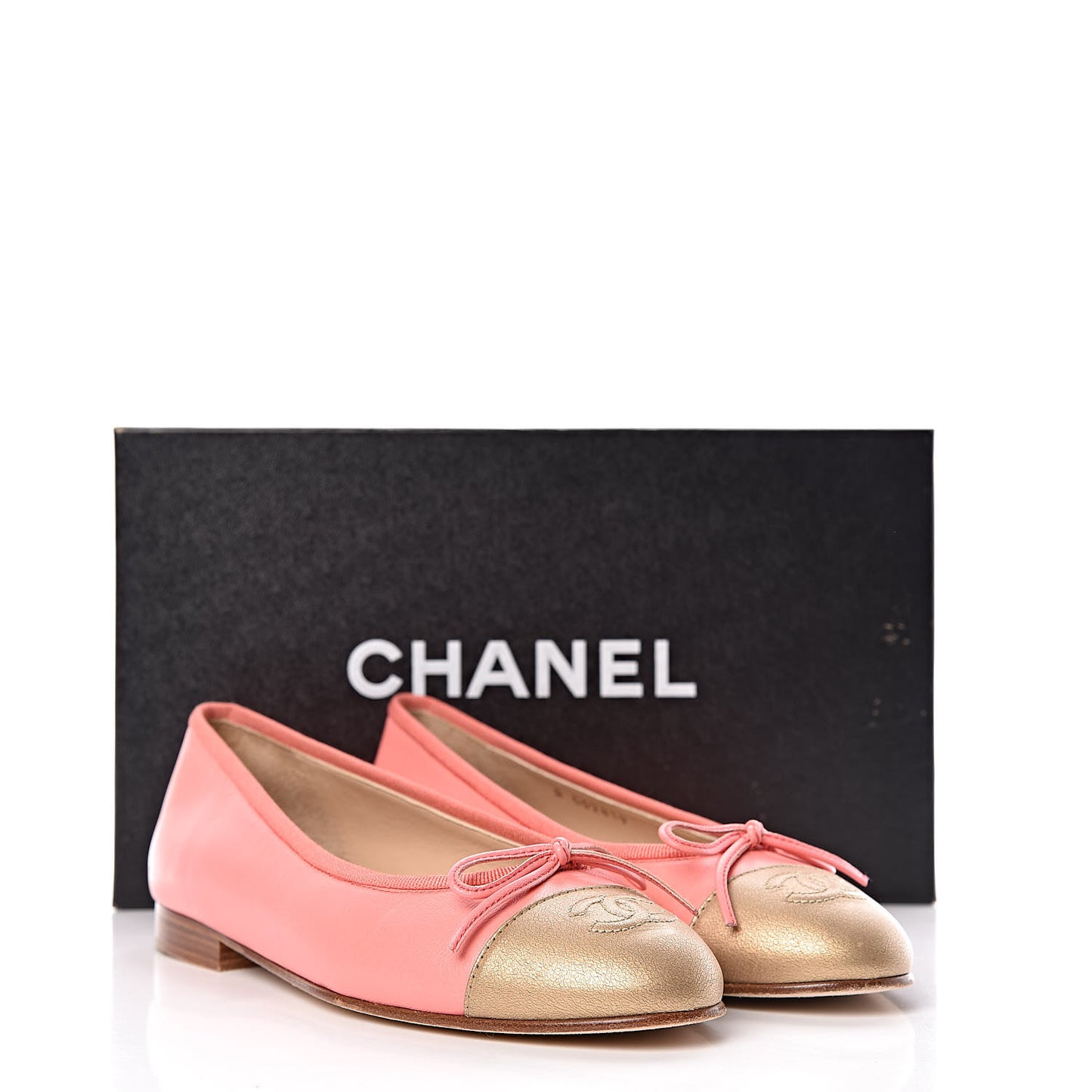 Calfskin Cap Toe Ballerina Flats 36 Pink