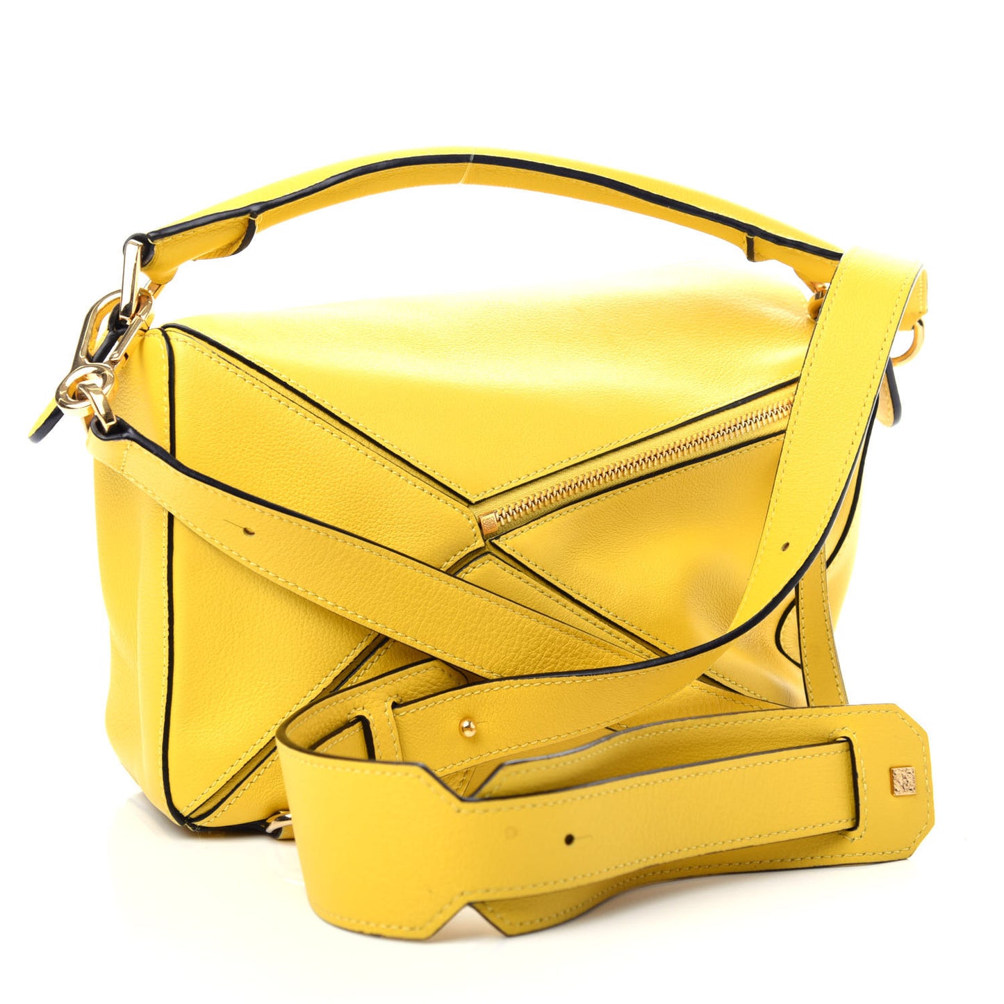 Calfskin Small Puzzle Bag Yellow